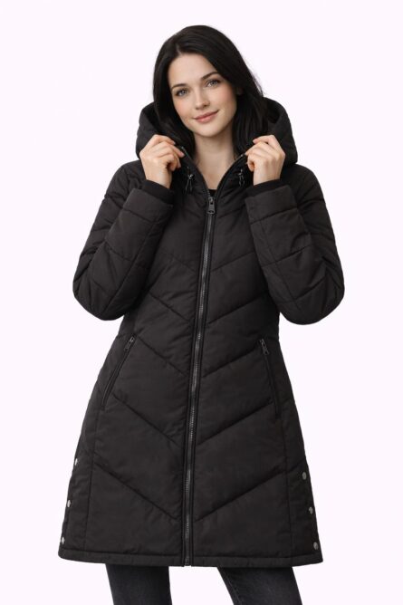 Chamarra Larga Acolchada Calvin Klein para Mujer con Capucha - Imagen 2